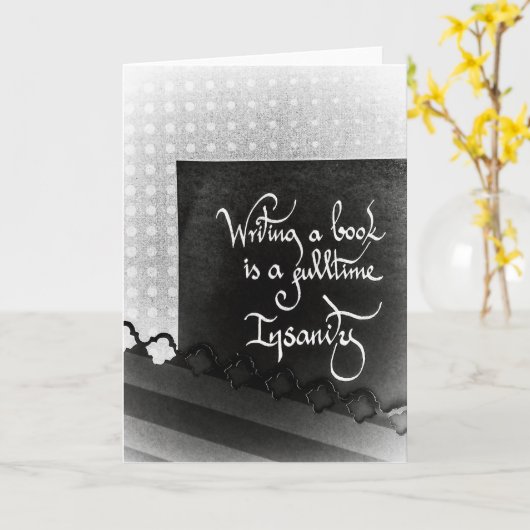 Schrijven van een boek auteur manifest zwart-wit kaart (Gele Bloem)