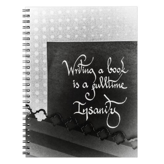 Schrijven van een boek auteur manifest zwart-wit notitieboek (Voorkant)