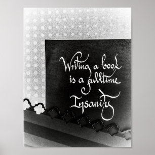 Schrijven van een boek auteur manifest zwart-wit poster