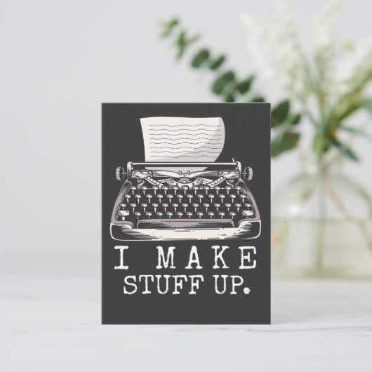 Schrijven van schrijfmachine-auteur Witty Storytel Briefkaart (Staand voorkant)