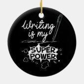 Schrijven van Superpower Superheld Schrijvers en a Keramisch Ornament (Achterkant)