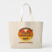 Schrijven vanuit het hart is mijn kunst leuk schri grote tote bag (Achterkant)
