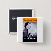  schrijven vierkante button 5,1 cm (Voorkant /achterkant)