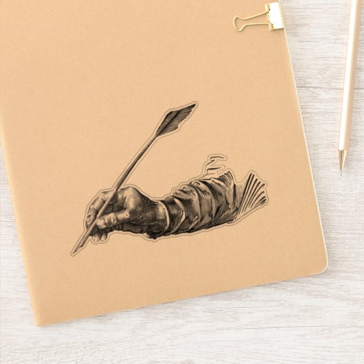 Schrijvende hand sticker (Notitieboek)
