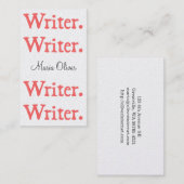 Schrijver 4-Stack Salmon White Visitekaartje (Voorkant / Achterkant)