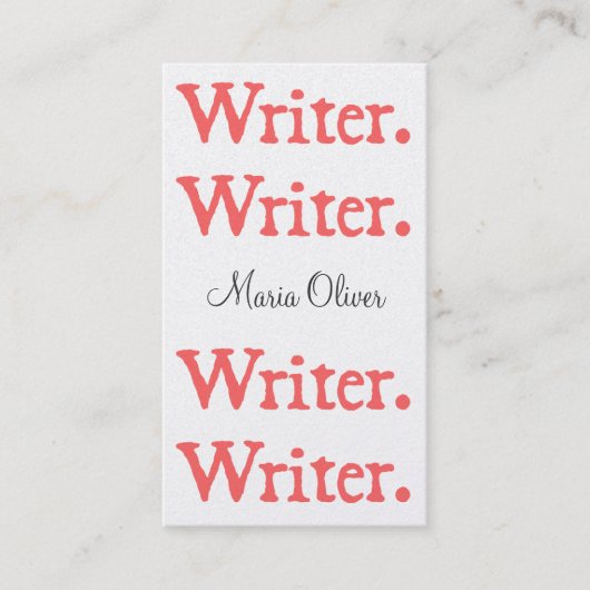 Schrijver 4-Stack Salmon White Visitekaartje (Voorkant)
