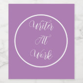 Schrijver aan het werk Paarse Wijn Etiket (Enkel label)