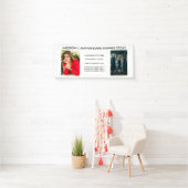 Schrijver Auteur Boek Foto wit of Kies Kleur Spandoek (Insitu)