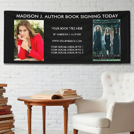 Schrijver Auteur Boek Foto zwart of plukker kleur Spandoek