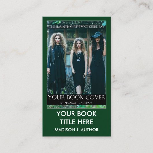 Schrijver Auteur Boek Hoesje Groen of Kies Kleur Visitekaartje (Voorkant)