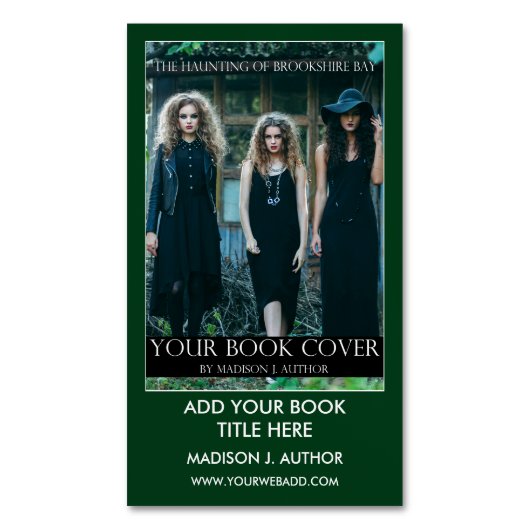 Schrijver Auteur Boek Promotie Groen of Kies Kleur Magnetisch Visitekaartje (Voorkant Verticaal)