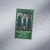 Schrijver Auteur Boek Promotie Groen of Kies Kleur Magnetisch Visitekaartje (Voorbeeld)