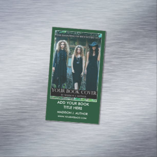 Schrijver Auteur Boek Promotie Groen of Kies Kleur Magnetisch Visitekaartje