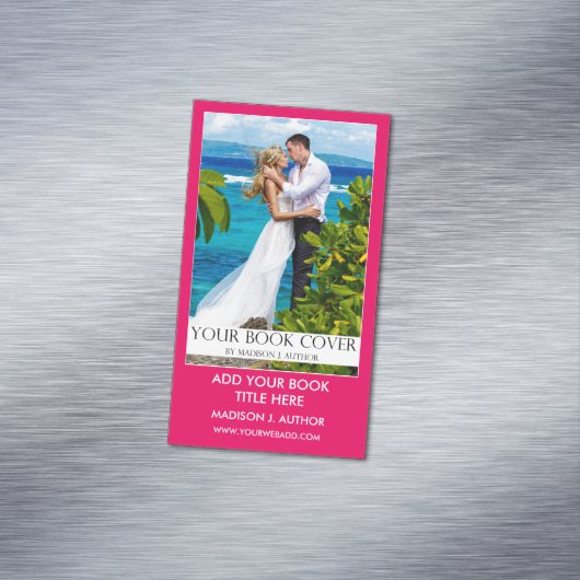 Schrijver Auteur Book Promotion Hot Pink Magnetisch Visitekaartje (Voorbeeld)