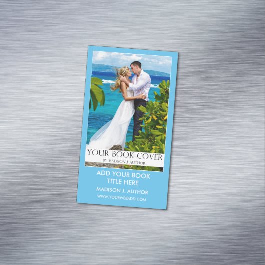 Schrijver Auteur Book Promotion Light Blue Magnetisch Visitekaartje (Voorbeeld)
