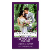 Schrijver Auteur Book Promotion Paars Magnetisch Visitekaartje (Voorkant Verticaal)