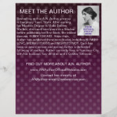 Schrijver Auteur Book Promotion Paarse Polka Dot Flyer (Achterkant)