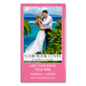 Schrijver Auteur Book Promotion Roze Magnetisch Visitekaartje (Voorkant Verticaal)