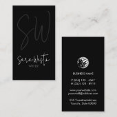 Schrijver Auteur Cursief Monogram Visitekaartje (Voorkant / Achterkant)