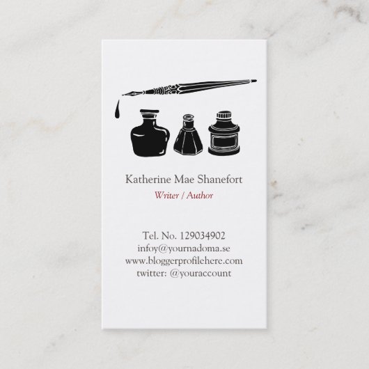 Schrijver Auteur Elegant Professional Minimalist Visitekaartje (Voorkant)
