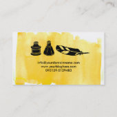 Schrijver Auteur fontein Pen Quill Editor Yellow Visitekaartje (Achterkant)
