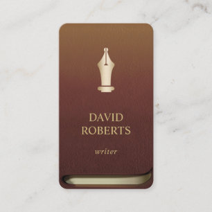 Schrijver Auteur Gold Pen Logo Professional Book Visitekaartje