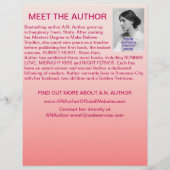 Schrijver Auteur Hoesje promotieboek roze wit Flyer (Achterkant)