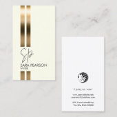 Schrijver Auteur Novelist Monogram Faux Gold Visitekaartje (Voorkant / Achterkant)