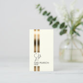 Schrijver Auteur Novelist Monogram Faux Gold Visitekaartje (Staand voorkant)