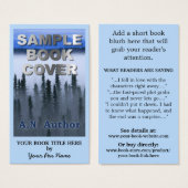 Schrijver Auteur Promotie Groot boek Hoesje Busine Visitekaartjes (Voorkant /achterkant)