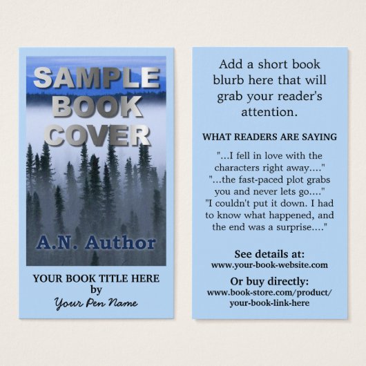 Schrijver Auteur Promotie Groot boek Hoesje Busine Visitekaartjes (Voorkant /achterkant)