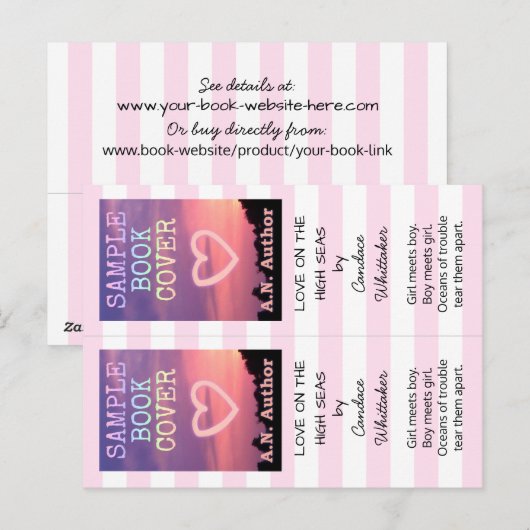 Schrijver Auteur Romance Promotie Bladwijzer Strep Briefkaart (Voorkant / Achterkant)