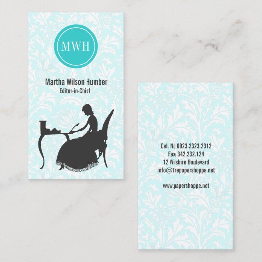 Schrijver Auteur Visitekaartje (Voorkant / Achterkant)