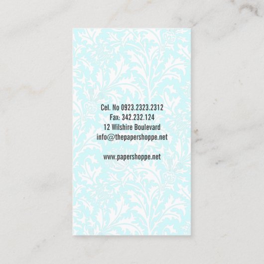 Schrijver Auteur Visitekaartje (Achterkant)