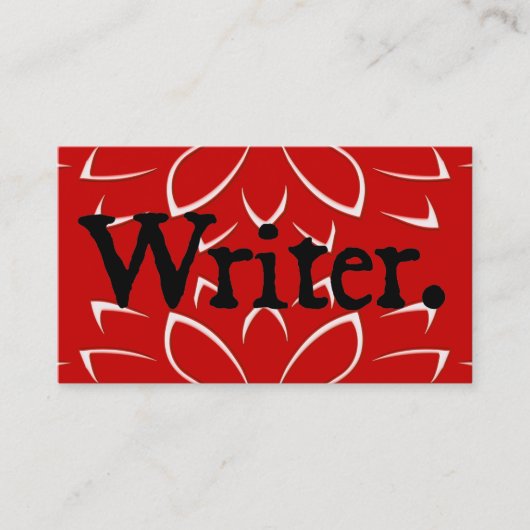Schrijver Black Red Visitekaartje (Voorkant)