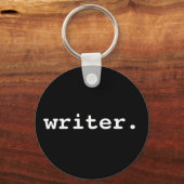 Schrijver Black Round Sleutelhanger (Voorkant)