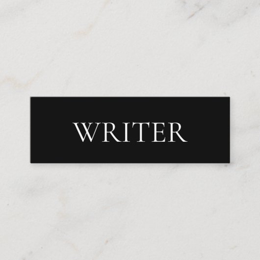 Schrijver Black White Modern Mini Visitekaartje (Voorkant)