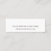Schrijver Black White Modern Mini Visitekaartje (Achterkant)