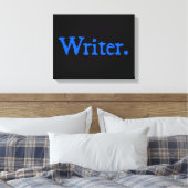 Schrijver: Blauwe tekst Canvas Afdruk (Insitu (Slaapkamer))