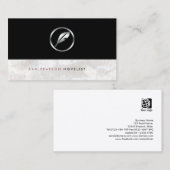 Schrijver Bold Silver Quill Icon Elegant Visitekaartje (Voorkant / Achterkant)