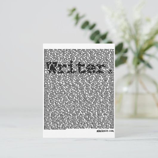 Schrijver. Briefkaart (Staand voorkant)