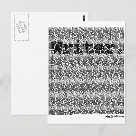 Schrijver. Briefkaart (Voorkant / Achterkant)