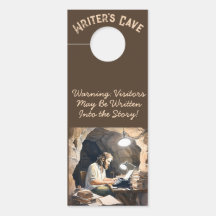 Schrijver Cave Man Deurteken