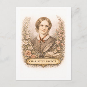 Schrijver Charlotte Brontë in vintage stijl Briefkaart