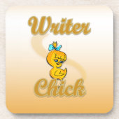 Schrijver Chick Bier Onderzetter (Voorkant)
