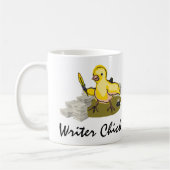 Schrijver Chick met papier, doezelaar en inkt Koffiemok (Links)