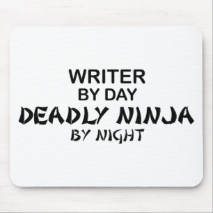 Schrijver Deadly Ninja bij nacht Muismat