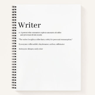 Schrijver Definitie Notitieboek - Grappig