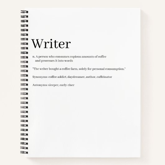 Schrijver Definitie Notitieboek - Grappig (Voorkant)