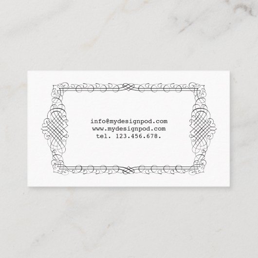 Schrijver, editor, Essayist van auteur voor Quill Visitekaartje (Achterkant)